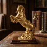 Luxury Golden Rearing Horse Statue