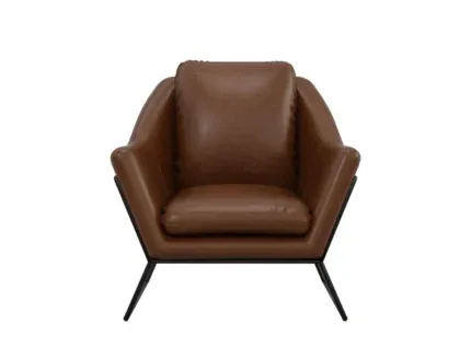 Premium fabric and leather lounge chair with contemporary design