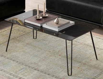Marble-look coffee table for modern interiors