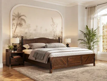 Luxury solid wood bedroom furniture with timeless traditional design.
