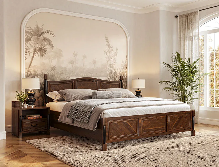 Luxury solid wood bedroom furniture with timeless traditional design.