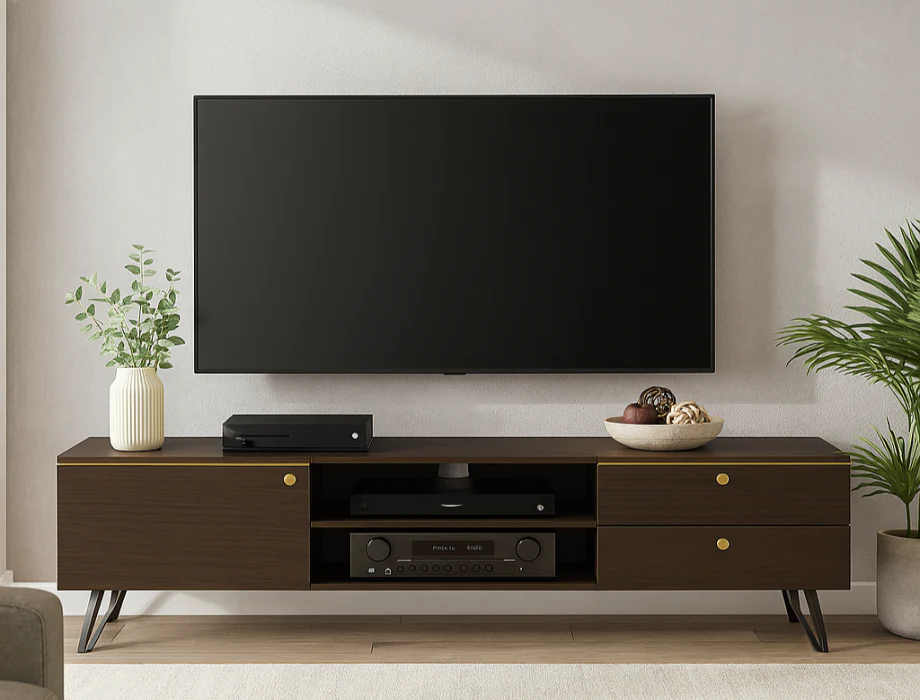 Contemporary TV stand with storage for living room