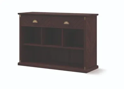 Chelsea wooden dresser with arched mirror and storage cabinet
