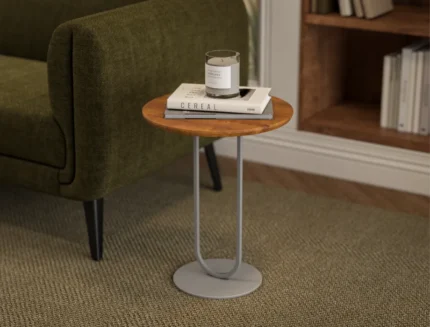Modern round accent table for living room