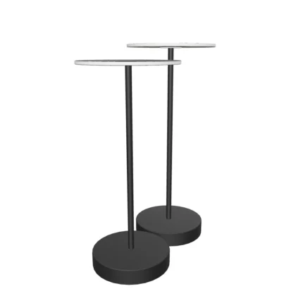 Modern marble top nesting side table set