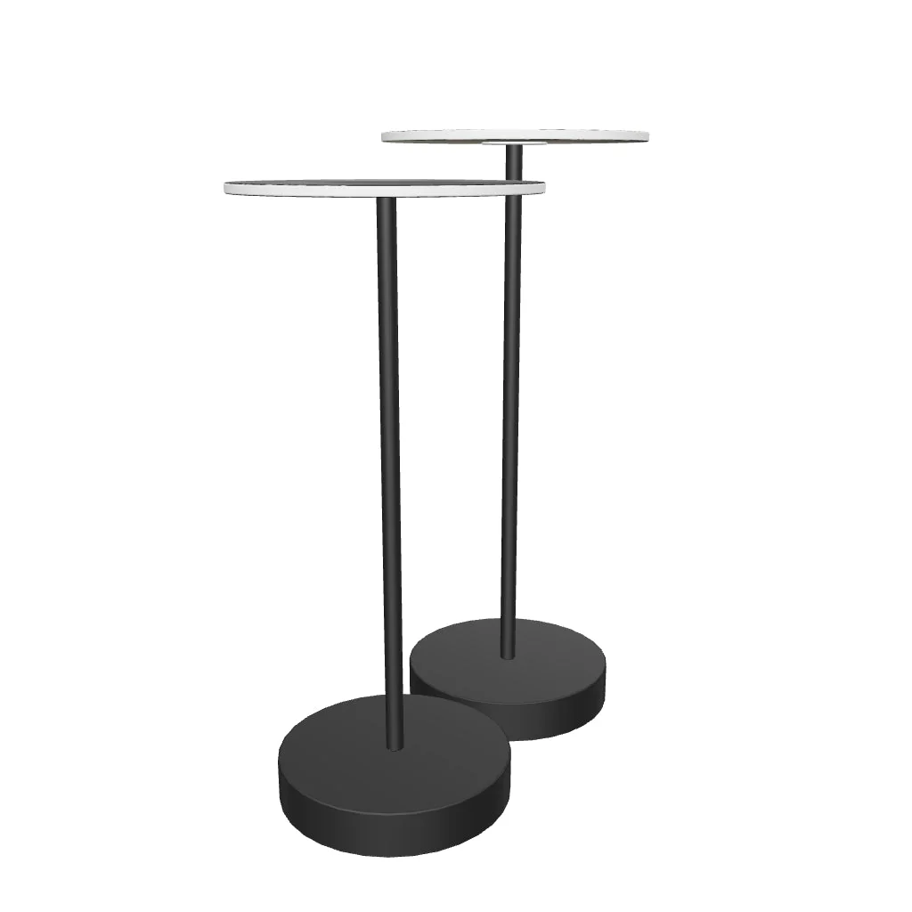 Modern Marble Top Nesting Side Table Set – Black Metal Frame Accent Tables Modern marble top nesting side table set