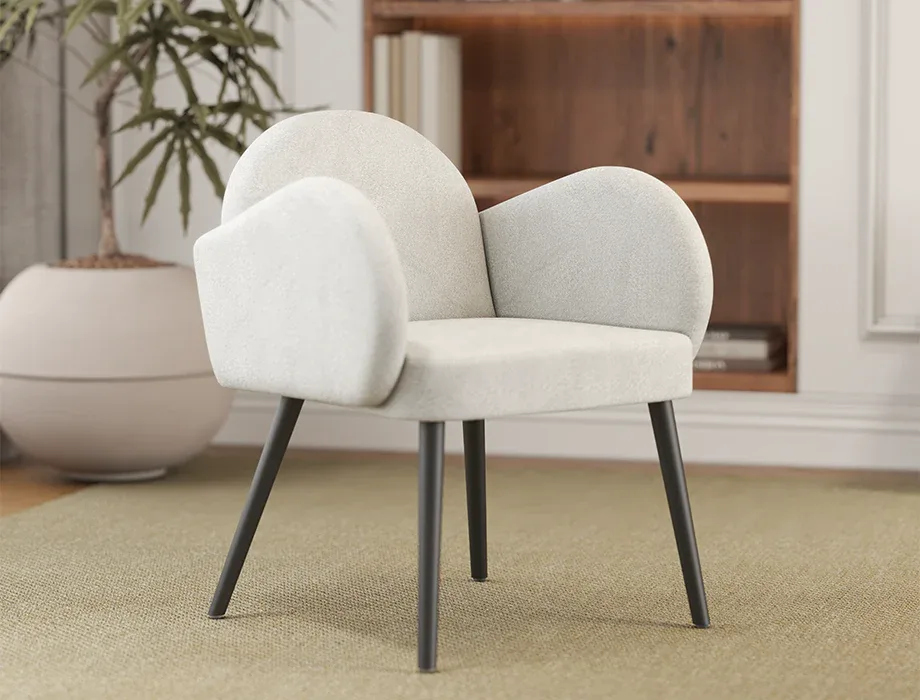 Elegant upholstered accent chair for living room, dining room, and office