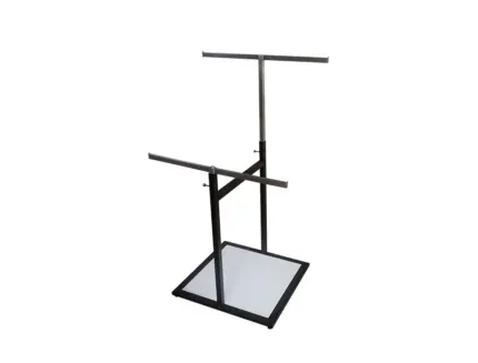 Commercial metal display stand for clothing and bags