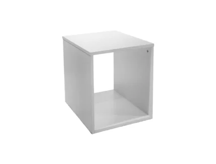 Modern white floating cube wall shelf