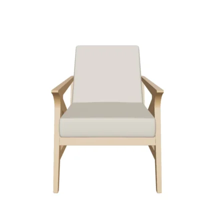 Mid-century modern bouclé accent chair with solid wood frame
