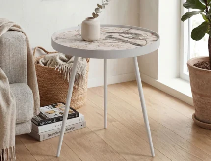Modern floral tray-top accent table for living room