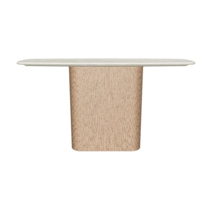 Hampton modern marble console table with fluted wooden base