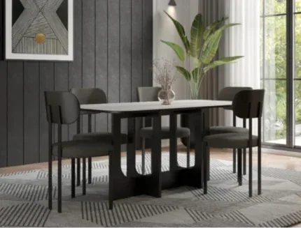 Luxury marble-look dining table set for modern homes