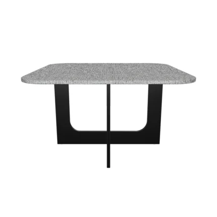 Stone-look coffee table with black base