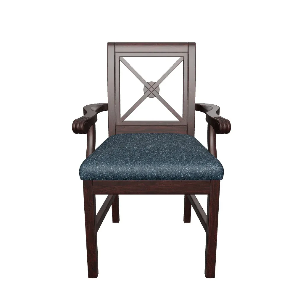 Solid Wood Dining Arm Chair with Upholstered Seat | Modern Wooden Dining Chair Elegant solid wood dining arm chair with upholstered seat for lasting comfort. Perfect for modern dining spaces. Shop now!
