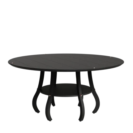 Modern round wooden coffee table with shelf