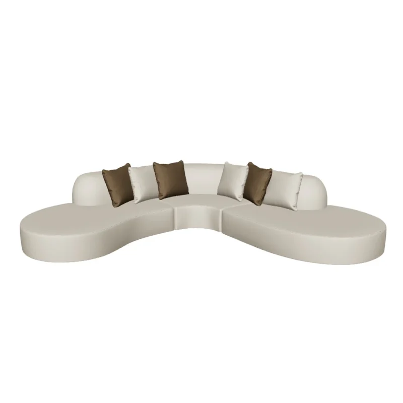 Luma curved sectional sofa in a modern luxury living room