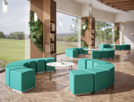 Lunar Modular Curved Lounge Seating Set – Modern Commercial Reception Sofa