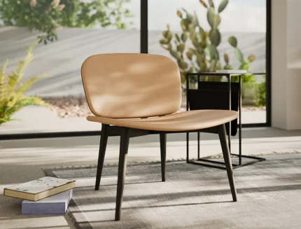 Modern black upholstered accent lounge chair