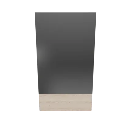 Rectangular bedroom wall mirror with wood accent