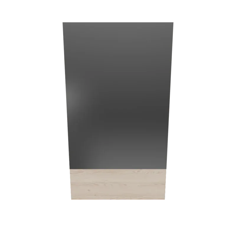 Rectangular bedroom wall mirror with wood accent