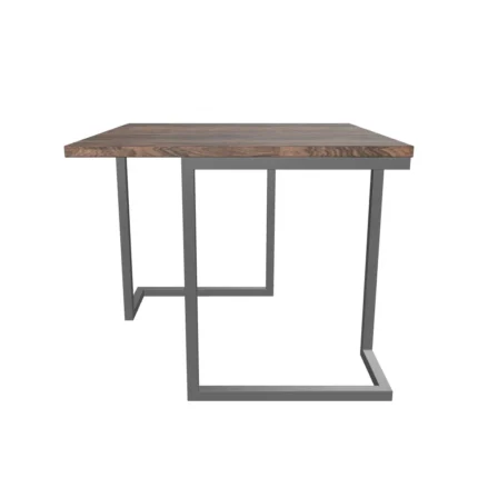 Ozone 2.0 modern wooden side table with black metal frame