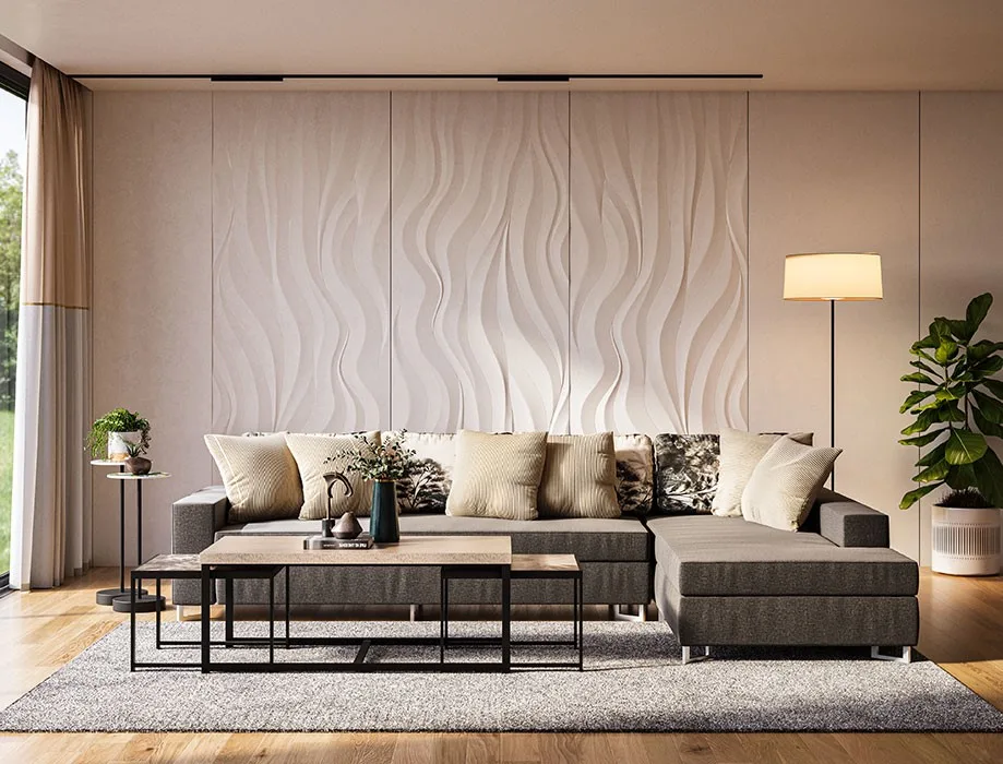 Minimalist L shaped sofa for contemporary interiors
