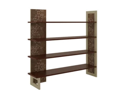 Modern open display bookshelf with wooden shelves