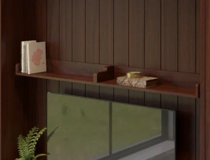 Modern floating wall shelf for TV entertainment wall