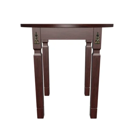 Modern wooden end table beside sofa in living room