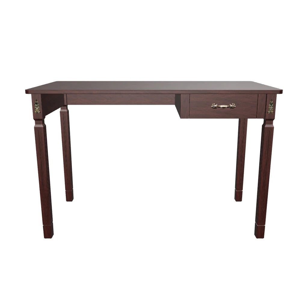 Classic Wooden Study Table with Storage Drawer – Elegant Home Office Writing Desk Traditional wooden office desk with drawer