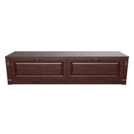 Premium walnut media console with storage cabinets