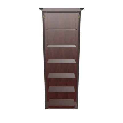 Solid wood display bookcase with walnut finish