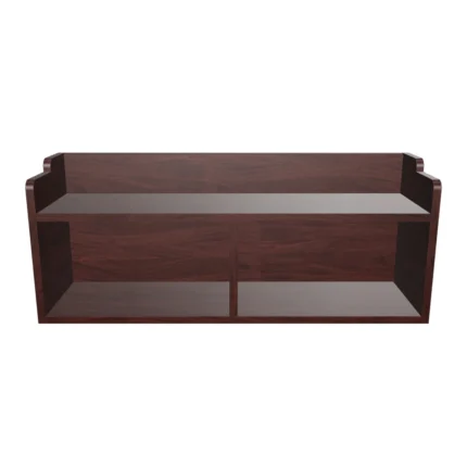 Solid wood headboard storage shelf in walnut finish