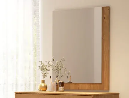 Wooden framed dressing room mirror