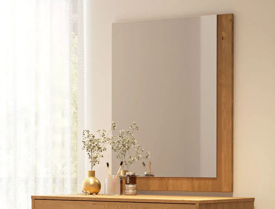 Wooden framed dressing room mirror