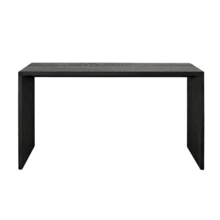 Modern black wooden coffee table in a contemporary living room