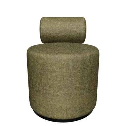 Nova modern upholstered vanity stool with curved backrest and premium fabric