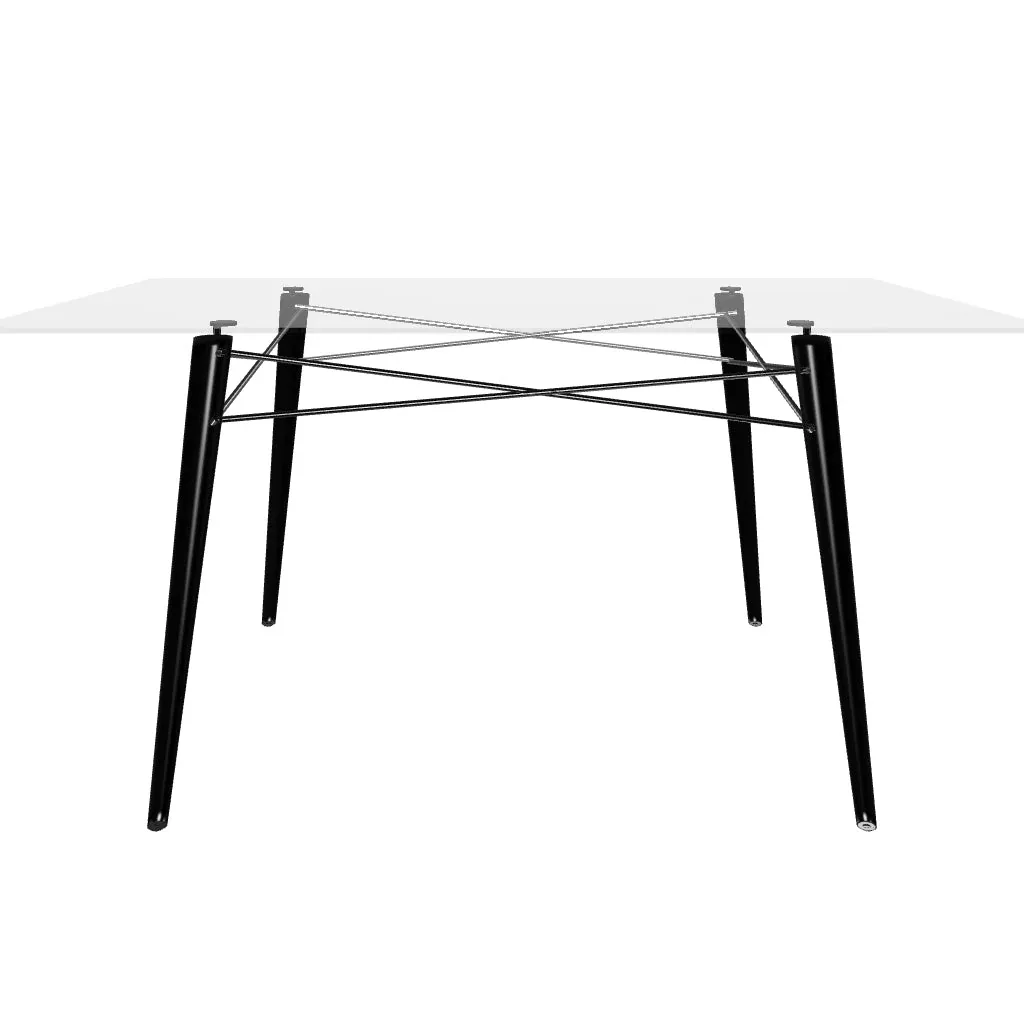 Modern 4-Seater Glass Dining Table Set with Brown Upholstered Chairs Modern 4-seater glass dining table set with brown upholstered chairs. Elegant, durable, and perfect for contemporary homes.