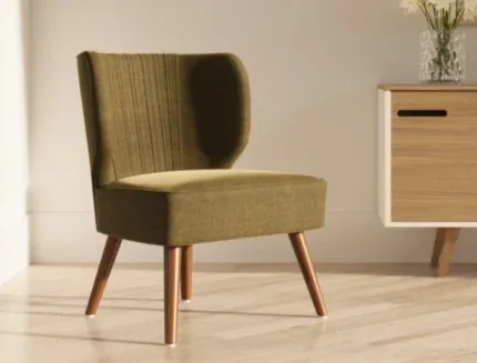 Premium fabric wingback accent chair