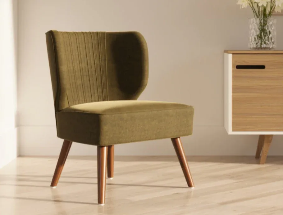 Premium fabric wingback accent chair