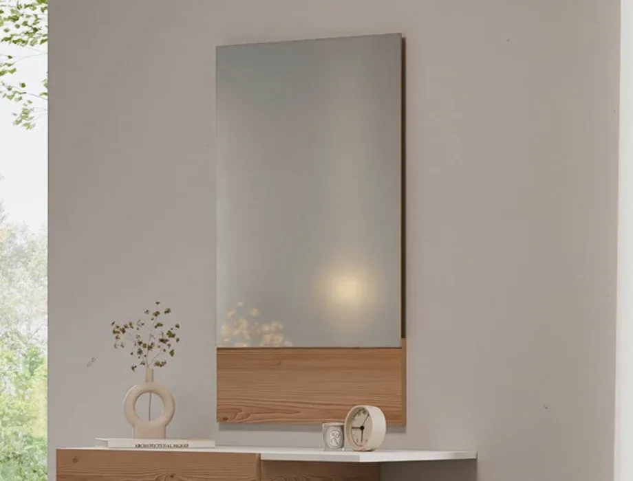 Oliver 2.0 modern wooden wall mirror