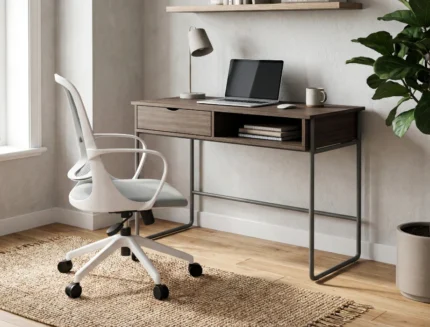 Wooden writing desk with storage drawer