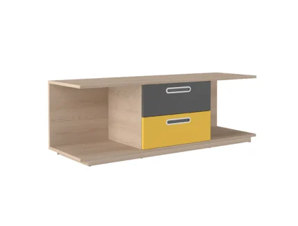 Modern wooden TV unit with storage drawers