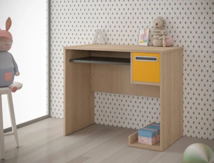 Compact wooden study desk for children's bedroom
