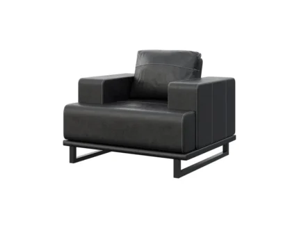 Elegant leather sofa with minimalist contemporary design