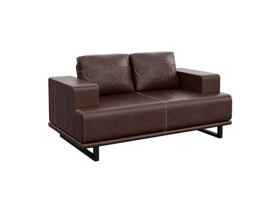 Astor Modern Leather Sofa Collection – Luxury 1, 2 & 3 Seater Living Room Set Luxury brown leather sofa collection with metal base