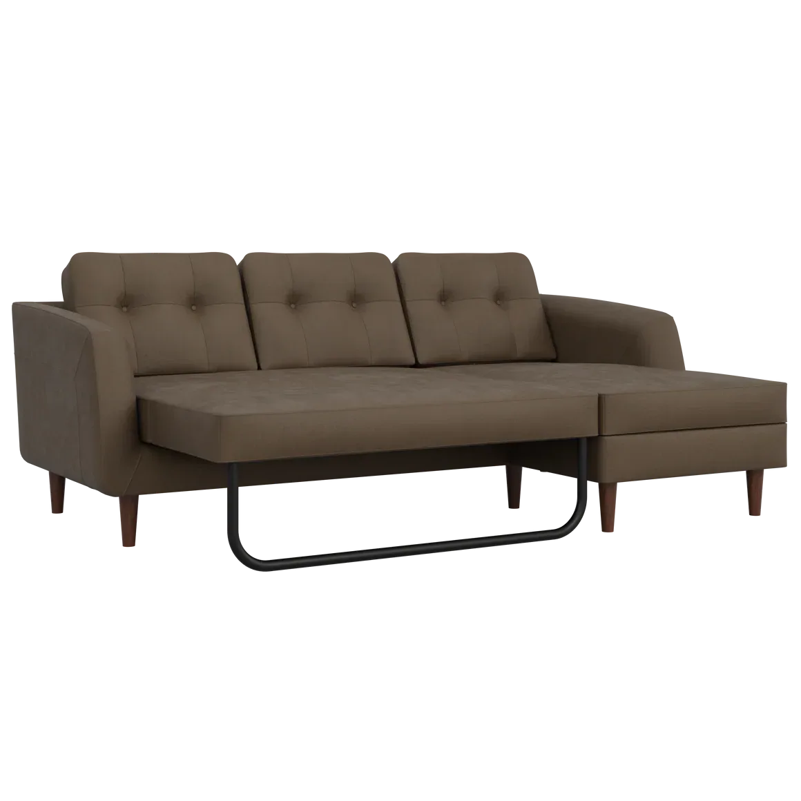 Camden L-Shape Fabric Sofa Cum Bed | Convertible Sleeper Sectional with Chaise Convertible Sectional Sofa Bed with Chaise