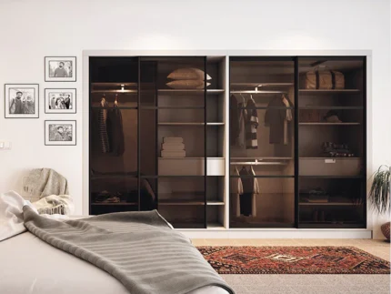 Premium sliding door wardrobe with mirror finish for modern interiors.