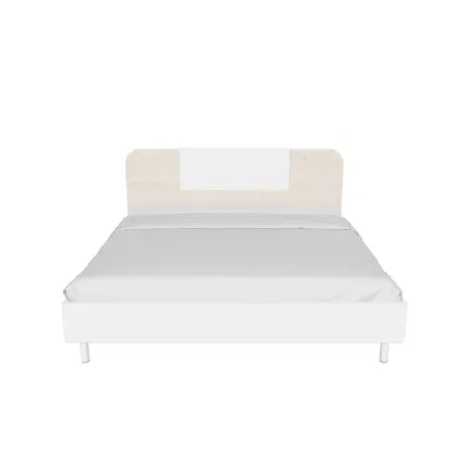 Contemporary king size wooden bed frame designed for modern master bedrooms.